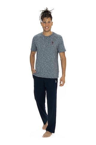 U.s. Polo Assn. Erkek Lacivert Flamlı Yuvarlak Yaka Pijama Takımı Mavi