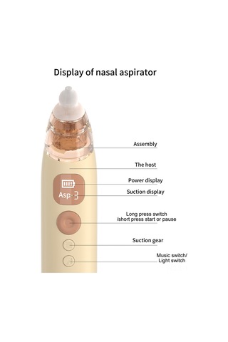 Gajeena Yeşil Bebek Elektrikli Burun Emici, 3 Seviye Emme, Ters Akış Engeli, Sakinleştirici Müzik Ve Işık, 3 Silikon Uç, Usb Şarjlı Bx002