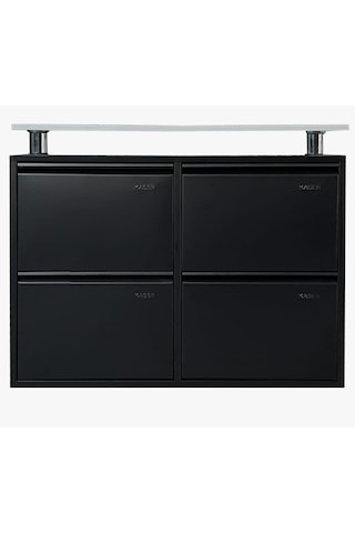 Kaser Metal 2+2 Li Siyah Metal Ayakkabılık Siyah