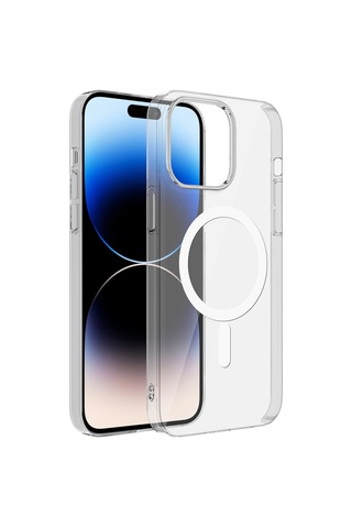 Apple Uyumlu iPhone 14 Pro Max Kılıf Kablosuz Şarj Ve Magsafe Destekli Slimsafe Premium Sert Pc Silikon Kapak Şeffaf