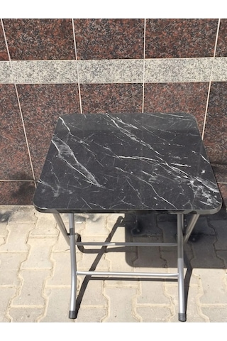 Sadeceonda Siyah Katlanır Balkon Masası - 60x60 Cm