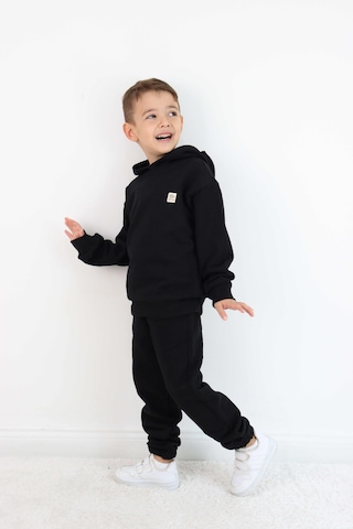 Miababy Unisex Kapşonlu Eşofman Takımı Siyah