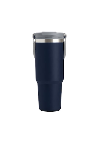 Microcase 900ml Pipetli El Tutacaklı Paslanmaz Çelik Termos Mug - Al5722 Lacivert