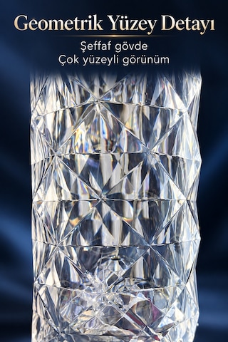 Dekoratif Masa Lambası Üstten Dokunmatik Kontrollü Şarjlı Çok Renkli