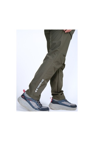 Outdo Kışlık İçi Polarlı İthal Softshell Rüzgar Geçirmez Su İticidir Reflektörlü Erkek Pantolon Haki Haki