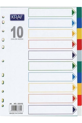 Kraf Seperatör Dosya Ayracı 10 Renk 1010r - A4