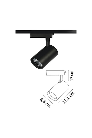 Zmr 30W Ray Led Spot Beyaz 6500K Siyah Kasa Mağaza Vitrin Armatür