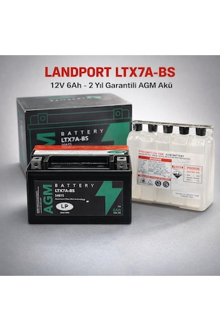 Landport Ltx7a-bs 12v 6ah Motosiklet Aküsü