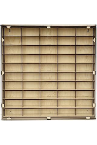 Şeffaf Kapaklı Ahşap Hobi Araba Rafı