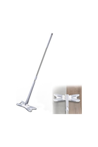 Yaleker Gri Mikrofiber Paspas - 360 Döner Düz Tabla, Islak/kuru Kullanim, El Ile Yikama Gerektirmeyen Pratik Temizlik Aleti