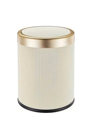 Fastbuy Dream011 Krem Beyaz Silindirik Çöp Kutusu, Açılır Kapaklı Kova, Ev Ve Ofis İçin, 1 Adet Beyaz - Krem