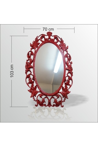 103Cm İşlemeli Desenli Büyük Kapı Yanı Salon Rustik Boy Aynası