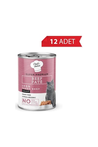Chef's Choice Sığır Etli Yetişkin Kedi Konservesi 400 Gr 12'li