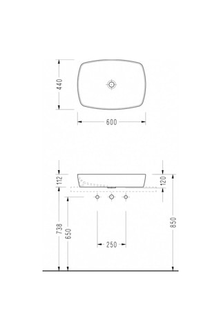 Serel Tezgah Üstü Siyah 44x60 Cm Lavabo - 1633dxl050h Diğer