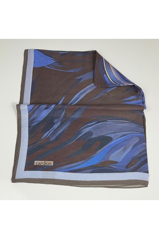 Cardion Pamuk İpek Şal - 70 X 180 - 06302 Kahve - Mavi