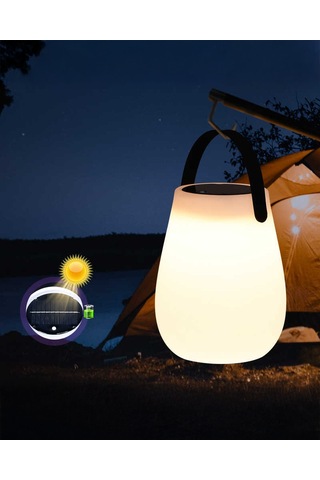 Luna Solar Yuvarlak Masa Lambası Beyaz