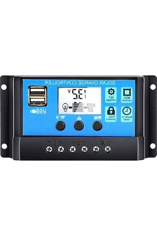 Pazly Evrensel 12v/24v Solar Şarj Regülatörü, Çift Usb, Dıy Güneş Enerjisi Sistemi İçin