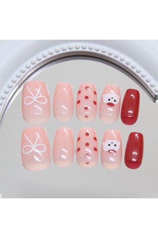 Takma Tırnaklar Pembe Takma Tırnaklar Rozet Tırnak Sanatı Çıkarılabilir Tırnaklar Fransız Yama Takma Tırnaklar