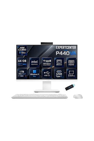 Asus ExpertCenter P440VA P440VA-KC38512W0DRNP26 Core 3-100U 64 GB 1 TB SSD 23.8'' W11P All In One Bilgisayar