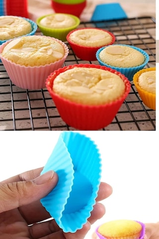 Muffin Kalıbı - Sürekli Kullanım Muffin Kek Kalıbı 6 Adet Çok Renkli