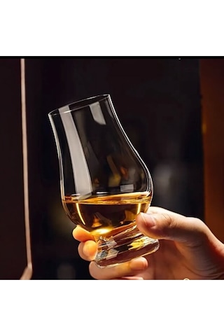 2'li Kristal Cam Viski Tadım Bardağı Seti - Glencairn Tarzı Premium Degüstasyon Kadehi Şeffaf