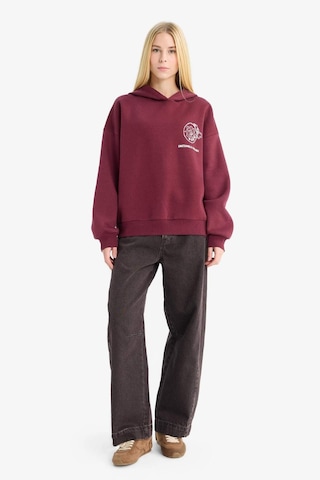 Defacto Coool Overshirt Fit Kapüşonlu Baskılı Kalın Kumaş Sweatshirt G0181ax25wnbr98 Bordo