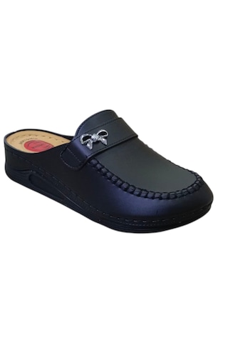 Stil Shoes Sera Kadın Anatomik Kapalı Terlik Ortopedik Yumuşak Poli Taban Anne Terlik 1503 Siyah