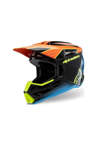 Alpinestars Sm3 Fray Off-road Motosiklet Kaskı Siyah Mavi Oranj Siyah / Mavi / Oranj