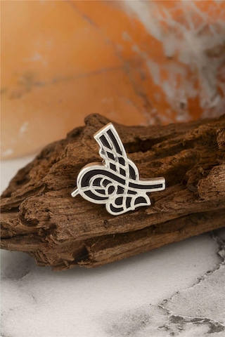 925 Ayar Gümüş Tuğralı Rozet -8062 Gümüş