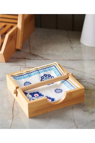 Mien Men735 Bambu Kare Peçetelik 18x18 Cm