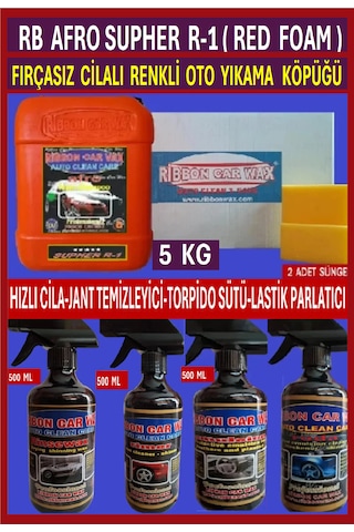 6 Lı Set Fırçasız Cila Oto Yıkama Şampuanı-jant Temizleyici.torpido Sütü Lastik Parlatıcı.hızlı Cila
