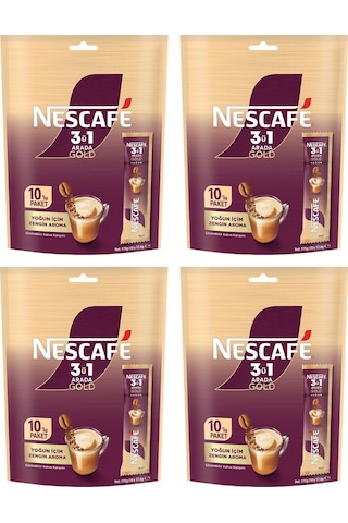 Nescafe Gold 3in1 Yoğun İçim 17 Gr 10 Lu X 4 Adet Çözünebilir