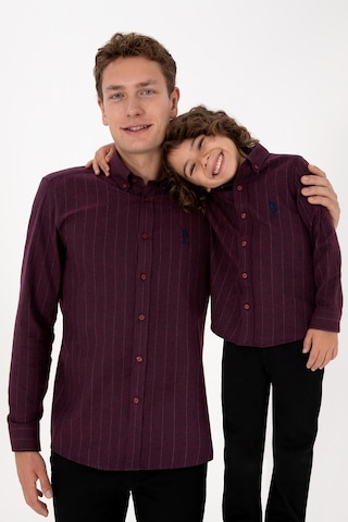 U.s. Polo Assn. Erkek Çocuk Bordo Gömlek Desenli 50316670-vr014 Bordo
