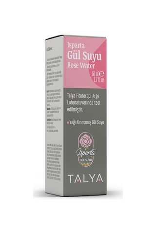 Talya Isparta Gül Suyu Yağı Alınmamış %100 Saf Doğal ve Katkısız Aydınlatıcı Tonik 50 ML