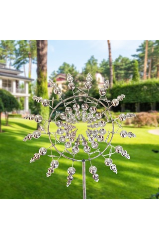 Yunboo Rüzgar Gücüyle Dönen Metal Bahçe Dekorasyonu - 31 Cm Çapında Parlak Rüzgar Gülü