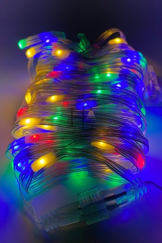 10 Metre Rgb Peri Led Işık Ip64 Dış Mekan Jack Eklemeli Dekoratif Led Işık Yılbaşı Süsü Çok Renkli