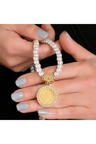 Tuğralı Incili Kolye