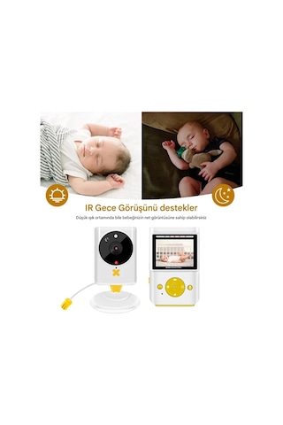 Akıllı Bebek Kamerası Monitörlü Karşılıklı Konuşma Özellikli Sıcaklık İzleme 2.4 İnç Bebek Kamerası