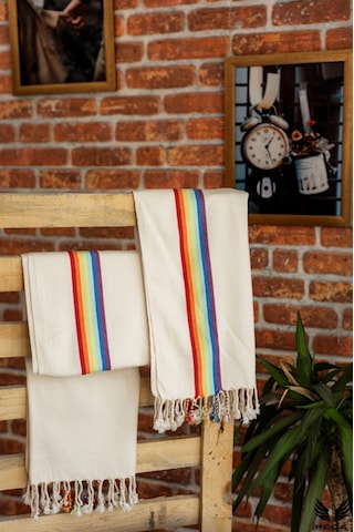 Pega 2'li Set Rainbow Peştamal 90x170 Cm&peşkir 45x90 Cm %100 Koton Gökkuşağı Plaj&el/baş Havlusu Gökkuşağı