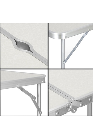 FUNKY CHAIRS Tabureli Katlanabilir Piknik Masası Seti - Gri