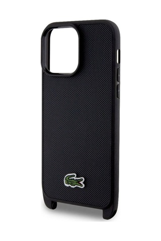 Apple Uyumlu iPhone 15 Pro Max Kılıf Lacoste Lisanslı Pu Pike Desen Askılı İkonik Timsah Logo Yeşil