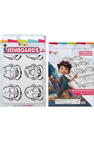 Btoys Joyboards Duyguları Öğreniyorum, Dünya Haritası, Dünya Çocukları 3 Adet