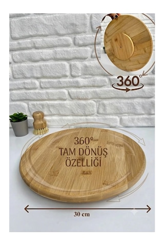 Sunumluk Bambu Döner 30 Cm Pizza,peynir,pasta Tabağı