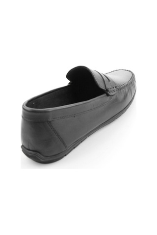 Bambi Siyah Hakiki Deri Erkek Loafer Ayakkabı E01523111103
