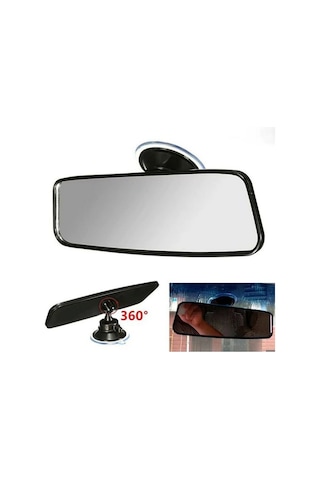 İç Dikiz Aynası İlave Vantuzlu Üniversal Geniş Görüş Oto Ayna 20x5,5cm Siyah