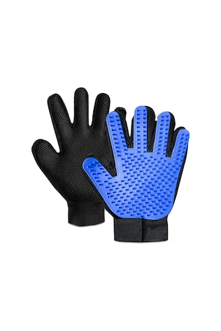 Springsun Evcil Hayvan Eldiveni - Kedi, Köpek, Tavşan Ve At Tüy Temizleme Eldiveni, Masajlı Banyo Fırçası Mavi