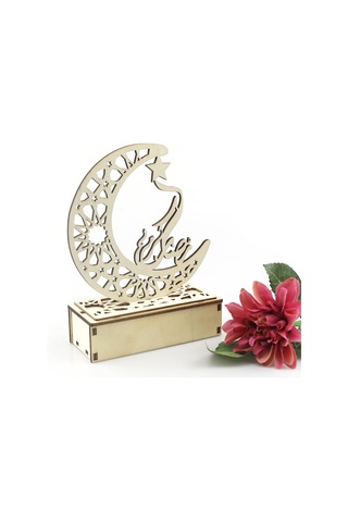 Xiyyadms Ahşap Aydınlatmalı Ramazan Ayı Heykeli - Dekoratif Led Lehim Ürünü - Jm01932 Modeli Pil Dahil Değil Diğer