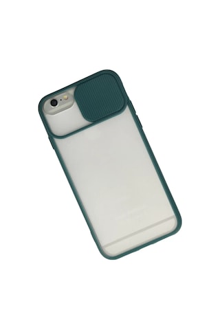 Newface Apple Apple iPhone Uyumlu  6 Plus Kılıf Palm Buzlu Kamera Sürgülü Silikon - Yeşil