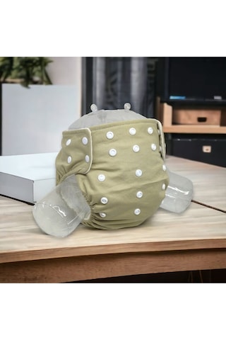 Baby Ybb Yıkanabilir Bebek Bezi Cepli Haki Renk Çıt Çıtlı 8kg-18kg Standart