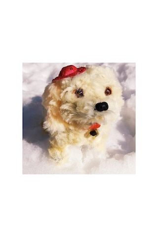Pilleri Hediye Yürüyen Havlayan Sevimli Peluş Pilli Oyuncak Köpek 13 Cm. Krem Pembe Mavi Kahve Mor Krem